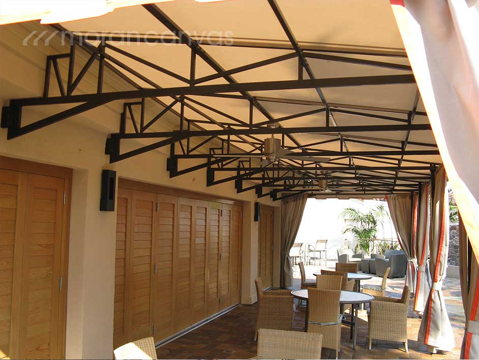 Patio Awning with Curtains in San Diego, CA